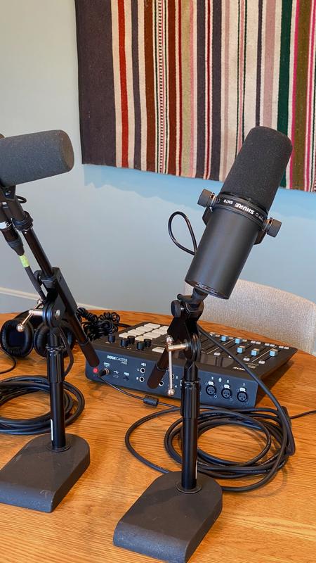 Microfones de estúdio de podcast