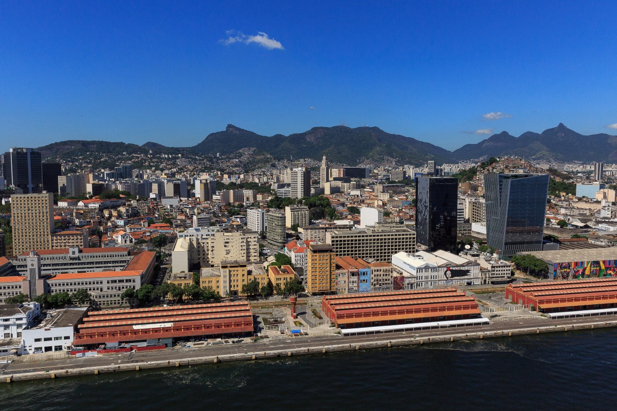 Vista aérea do Píer Mauá, no Rio de Janeiro